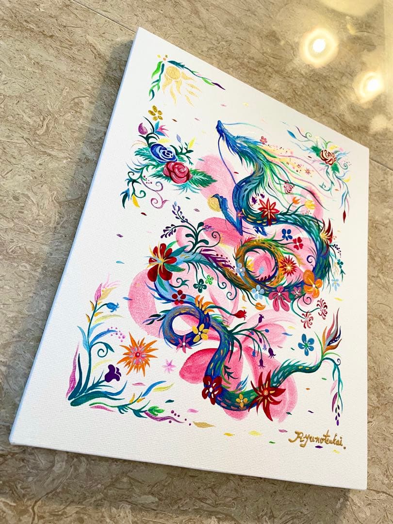 幻の花龍 ③ アクリル画 開運絵画 龍神 龍ノツカイ