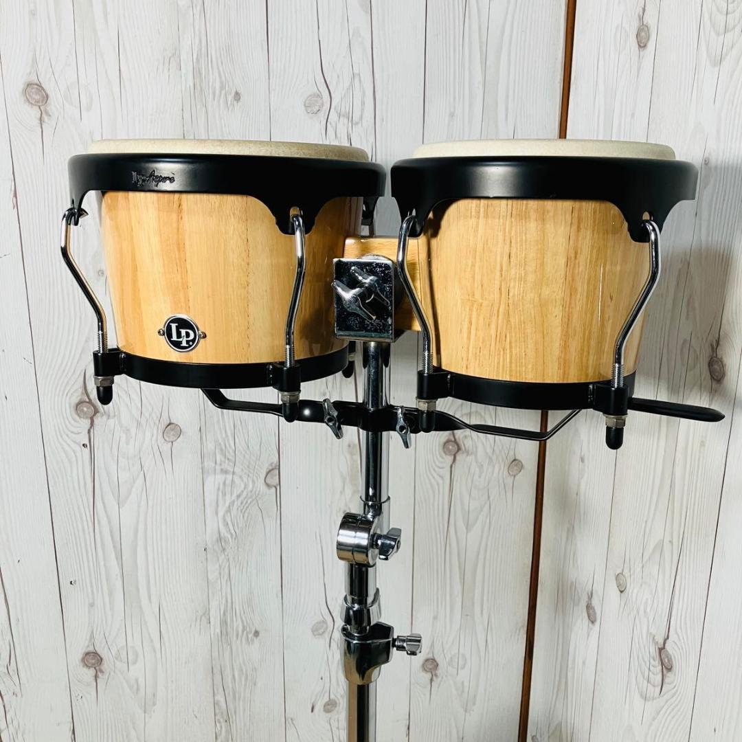 【希少 美品】LP Aspire ウッドボンゴ ツイン スタンド付き 打楽器