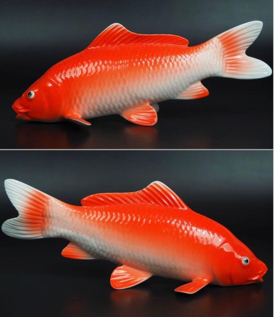 送料無料　ノリタケ　鯉置物ペア　完品無傷