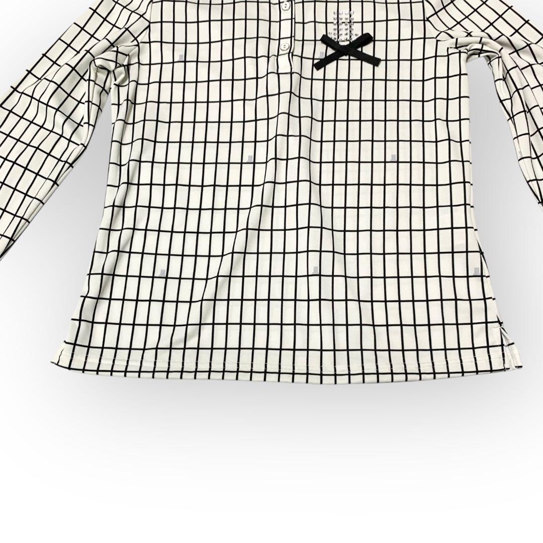 ほぼ未使用✨ランバンスポール ゴルフシャツ チェック ラインストーン 40