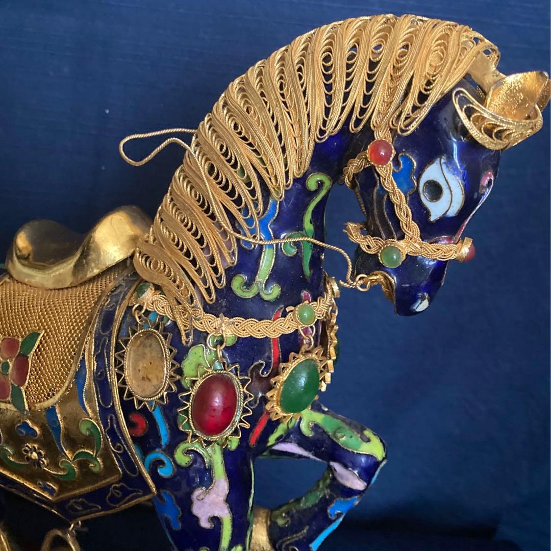 七宝金工細工馬置物　中国工芸