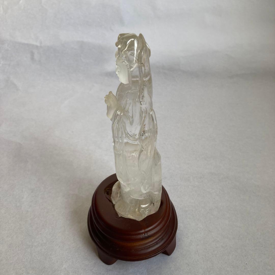 天然石　水晶　菩薩像