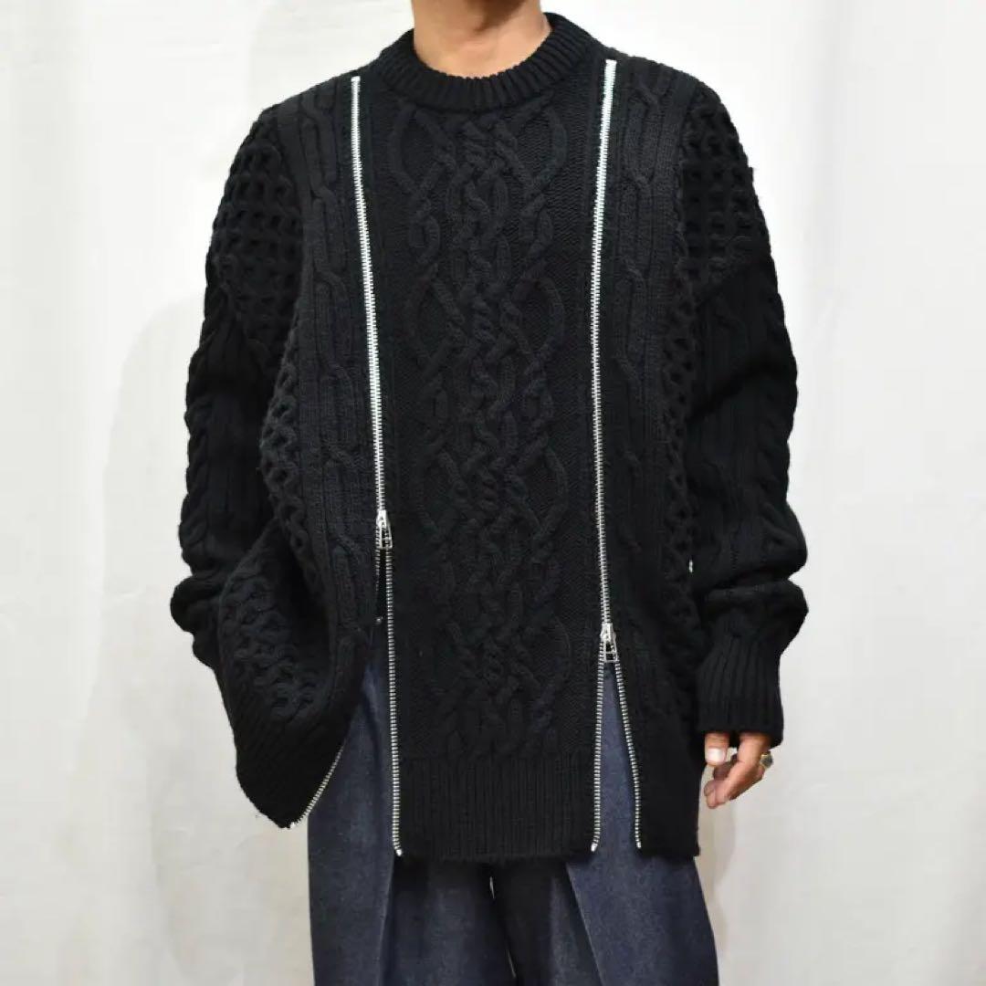 JOHN LAWRENCE SULLIVAN　22AW ZIPPED KNIT
