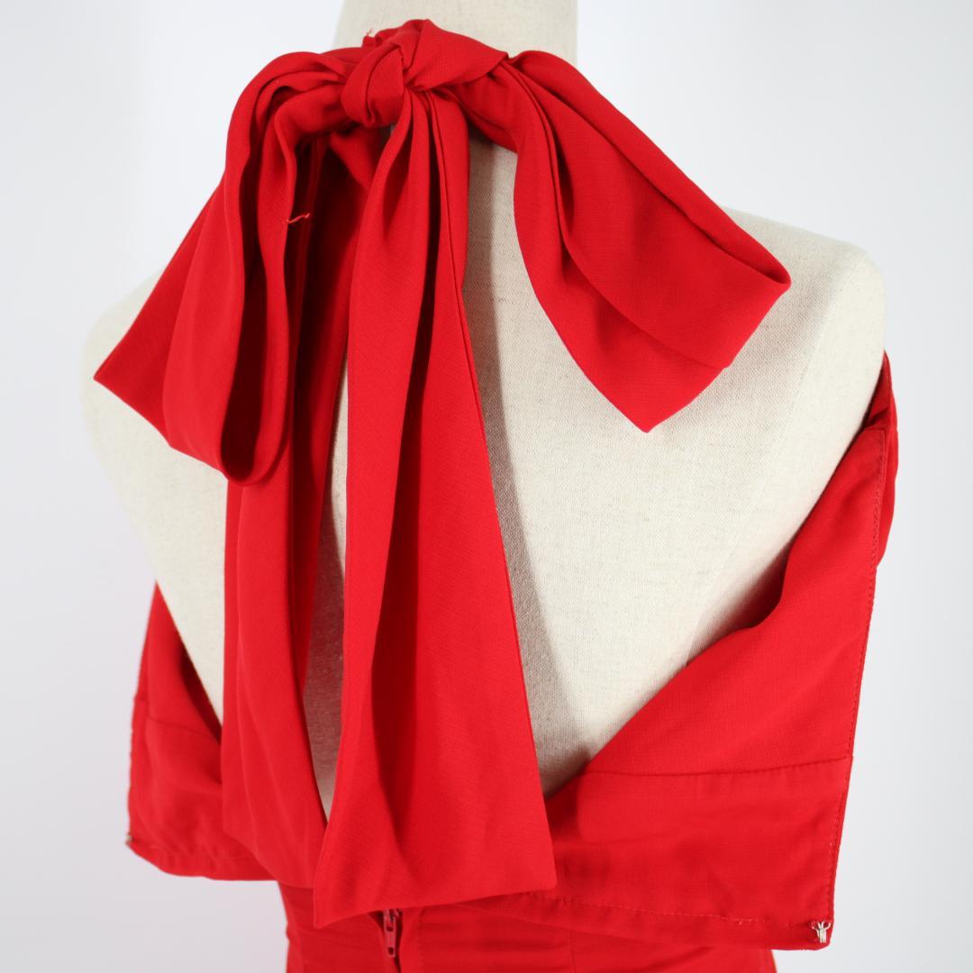 【美品 フラメンコ衣装】レッド×豪華ボランテ ワンピース ドレス 水玉 ドット