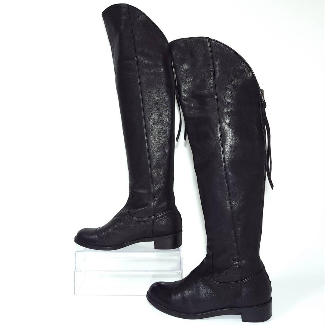 【らぶさん】ダイアナ　本革　ニーハイ　　ブーツ　シボ革　ブラック　日本製