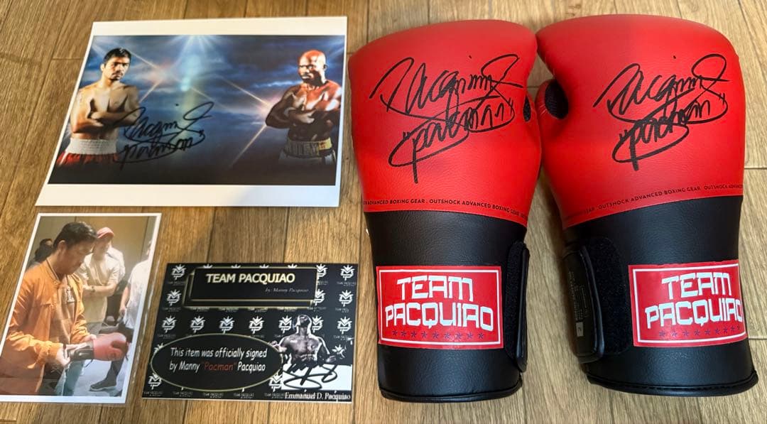 マニー・パッキャオ　直筆サイン入りボクシンググローブ左右セット　Pacquiao