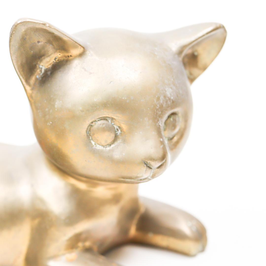 真鍮製 Brass 仔猫 2体 置物