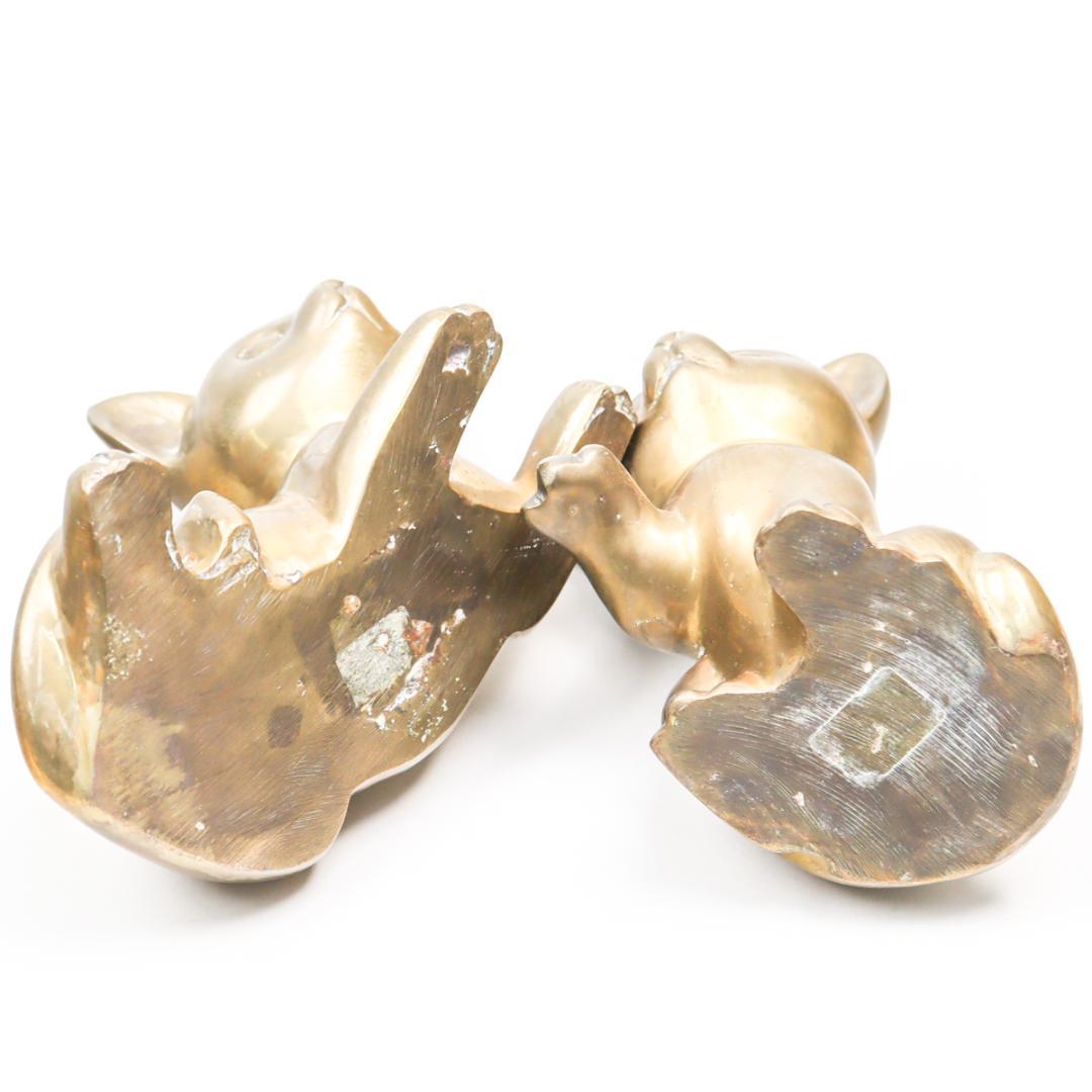 真鍮製 Brass 仔猫 2体 置物