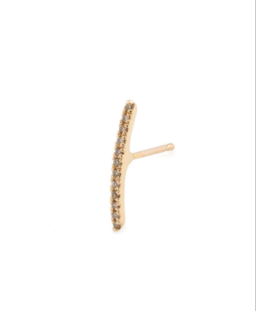 Hirotaka ヒロタカ　ショートバー ダイヤモンド ピアス