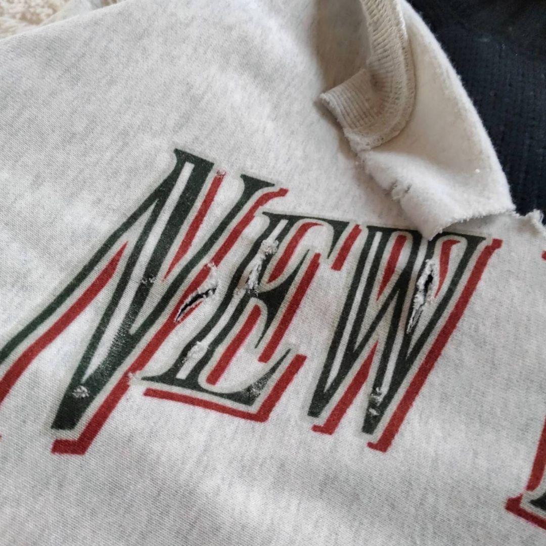 半壊 襤褸 クラッシュ NEW YORK ボロ加工 トレーナー 常田大希 L