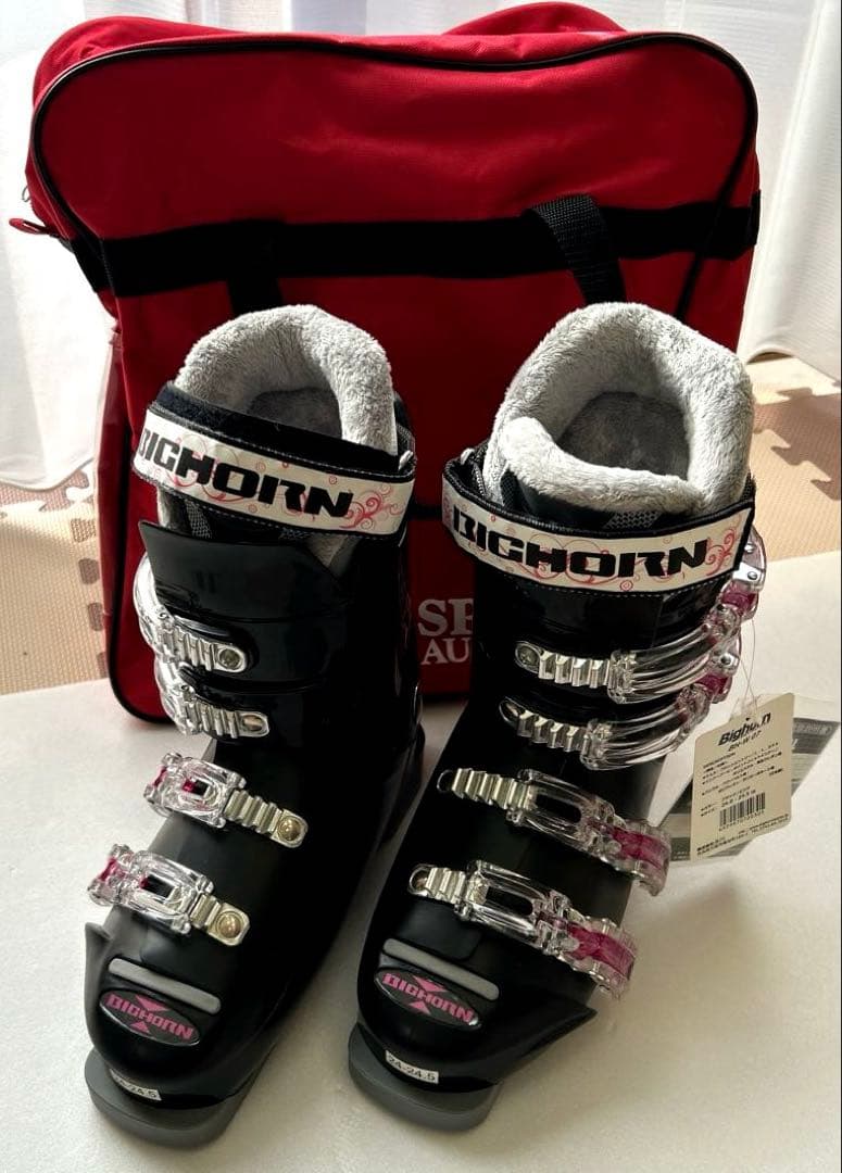 新品⭐︎BICHORN 女性用スキーブーツ ブラック/ピンク ブーツケース付き