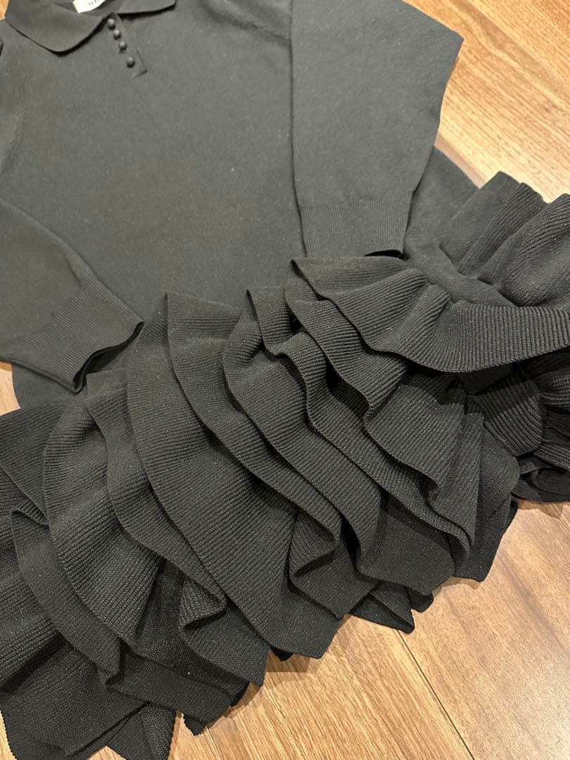 完売 美品 ハイアンド Ruffled-Hem Polo Dress hiand