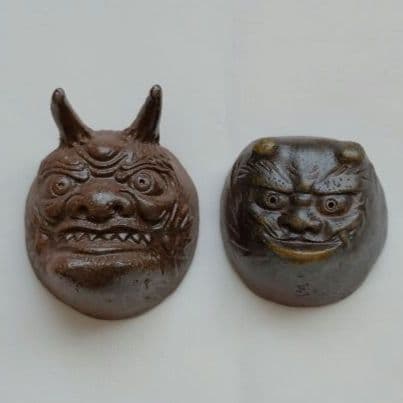 備前焼　木村玉舟　鬼面　ぐい呑み