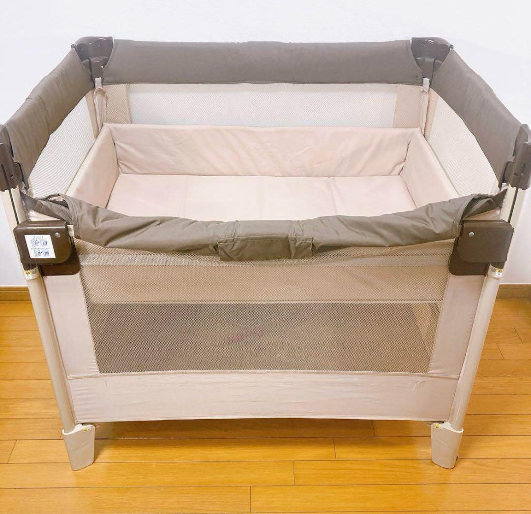美品！Aprica ココネルエアー 折り畳み ベビーベッド