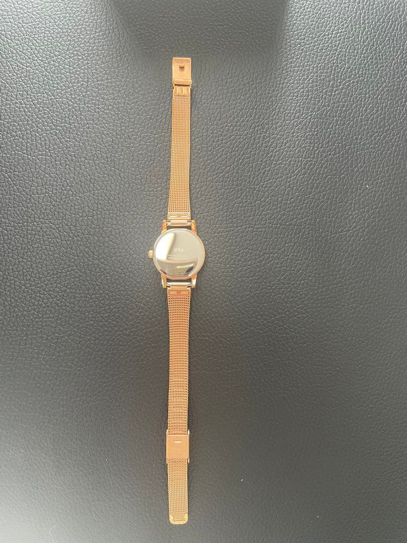 【美品】ete ソーラー ウォッチ メッシュベルト 腕時計 ピンクゴールド