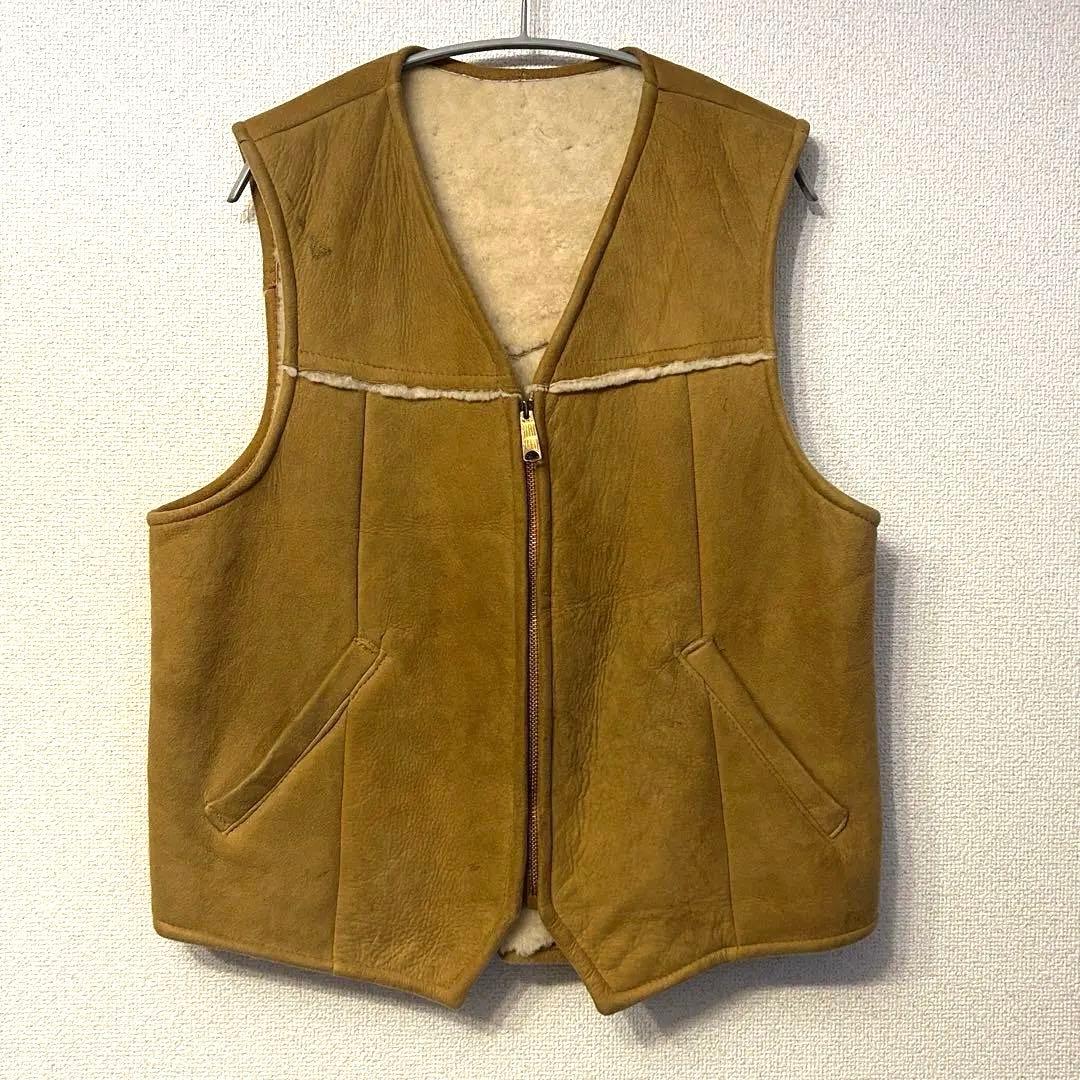 け*ん様 70s 80s レア 黒タグ eddie bauer ムートンベスト