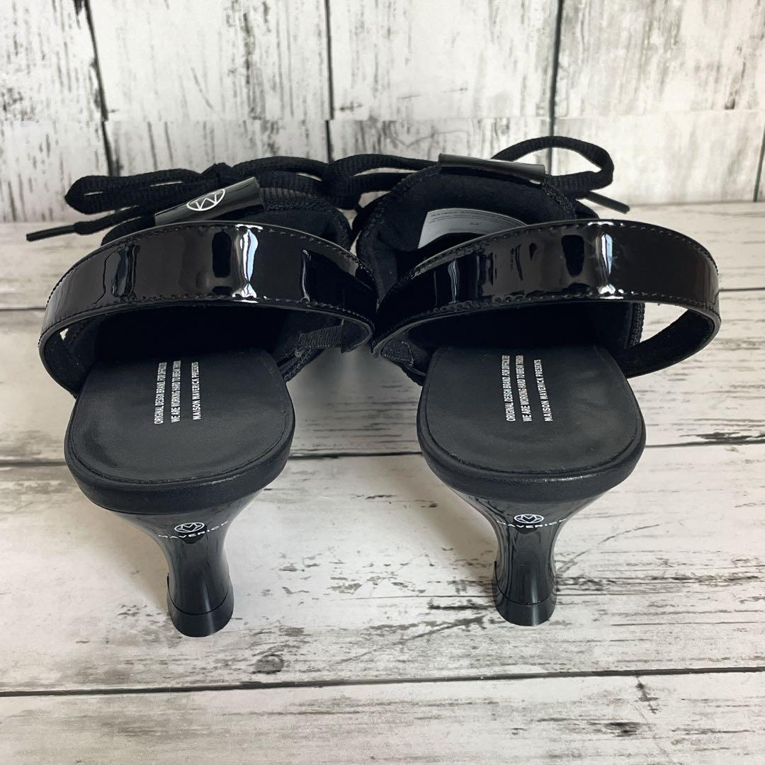 美品 ✨ メゾンマーベリックプレゼンツ レースアップ ミュール 黒 23.5cm