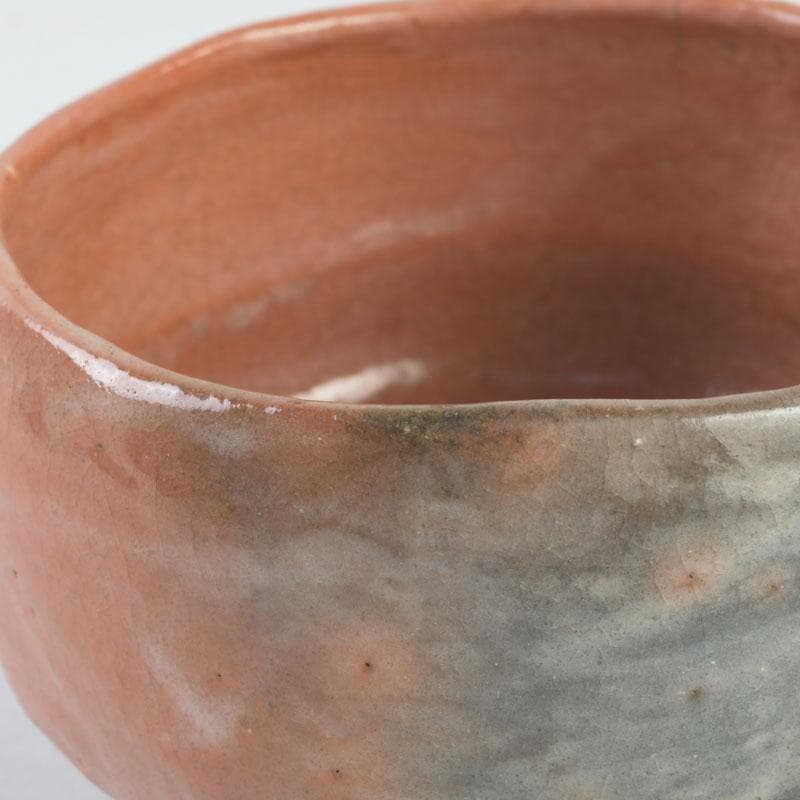 茶道具　芳幽軒　加藤石春作　赤楽茶碗　時代箱付　M　9732