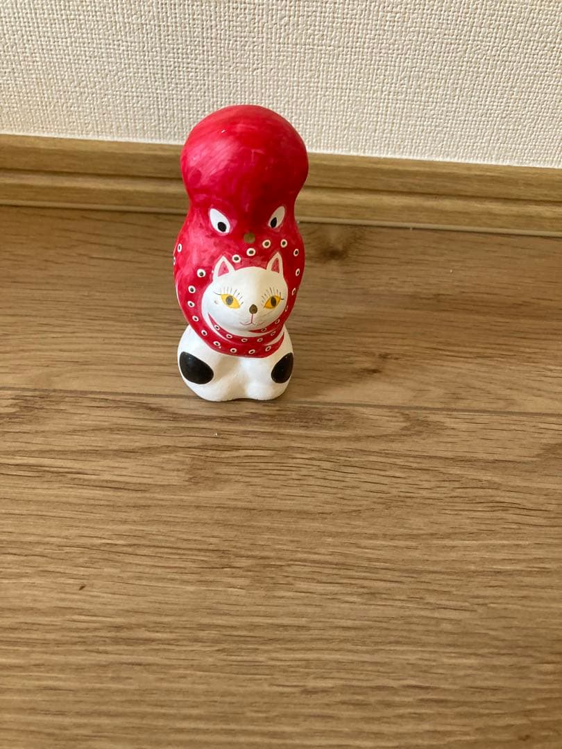 猫に蛸　山形県　相良人形　郷土玩具　 八代目さがらりゅうま 初期作