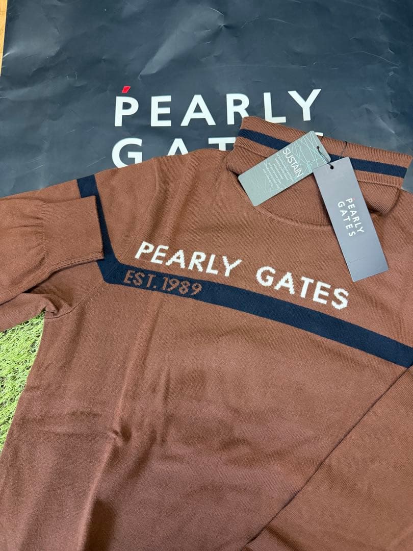 新品正規品【PG/5】パーリーゲイツ ハイネック長袖ニットカットソーモックネック