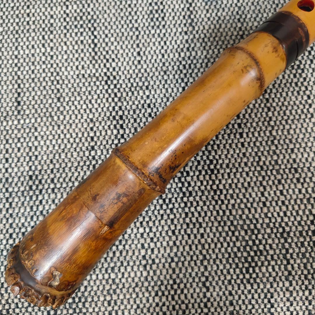 【琴古流】尺八【竹内史光】作 在銘 和楽器 時代物 史光銘 一尺六寸