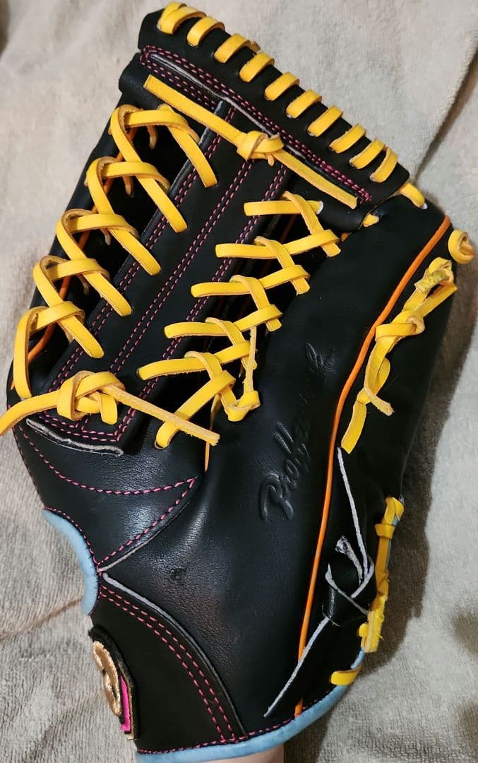 Xanax 野球グローブ 黒/オレンジ/黄色