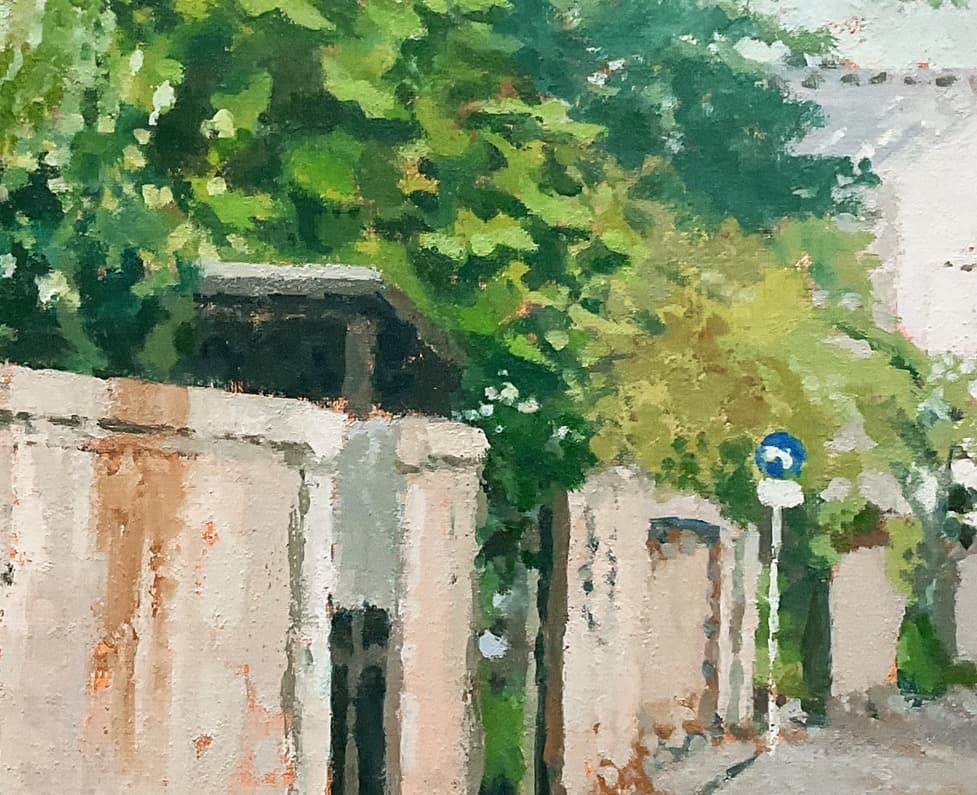 絵画 599 油絵/風景/東京/街角/本駒込/屋敷/通り/F6号