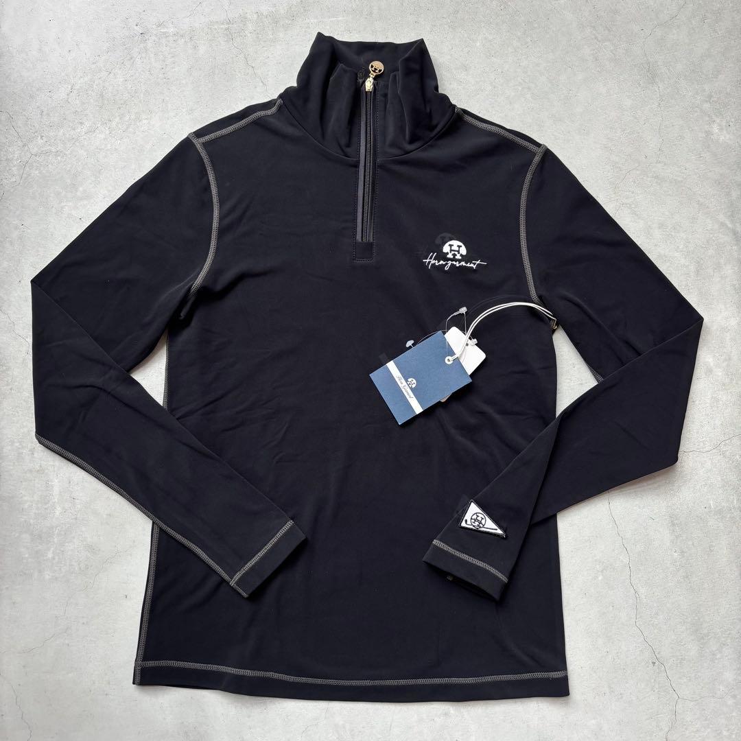 【新品タグ付】HORN GARMENT ハイネックハーフジップシャツ ロゴ刺繍