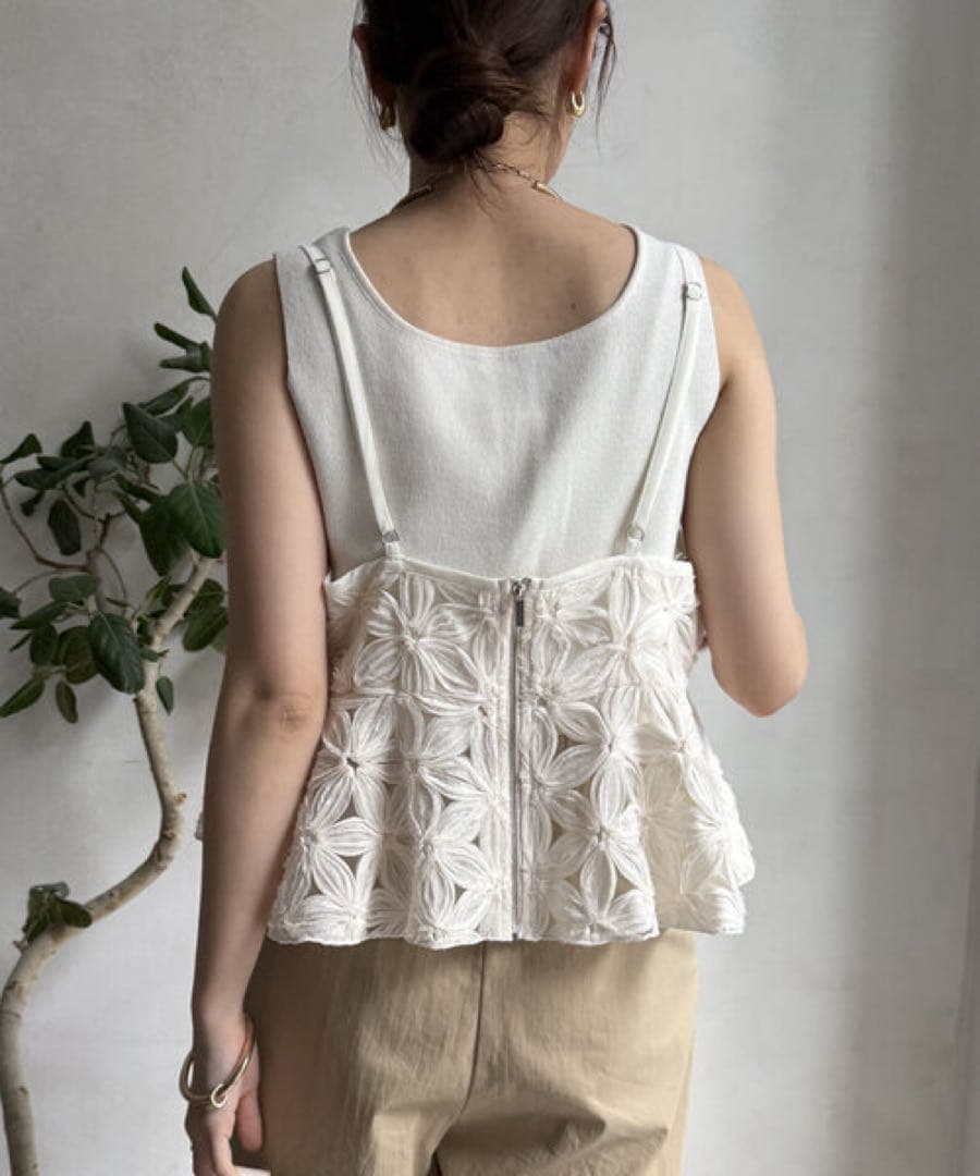 DouDou 【WEB限定】チュールフラワーキャミ