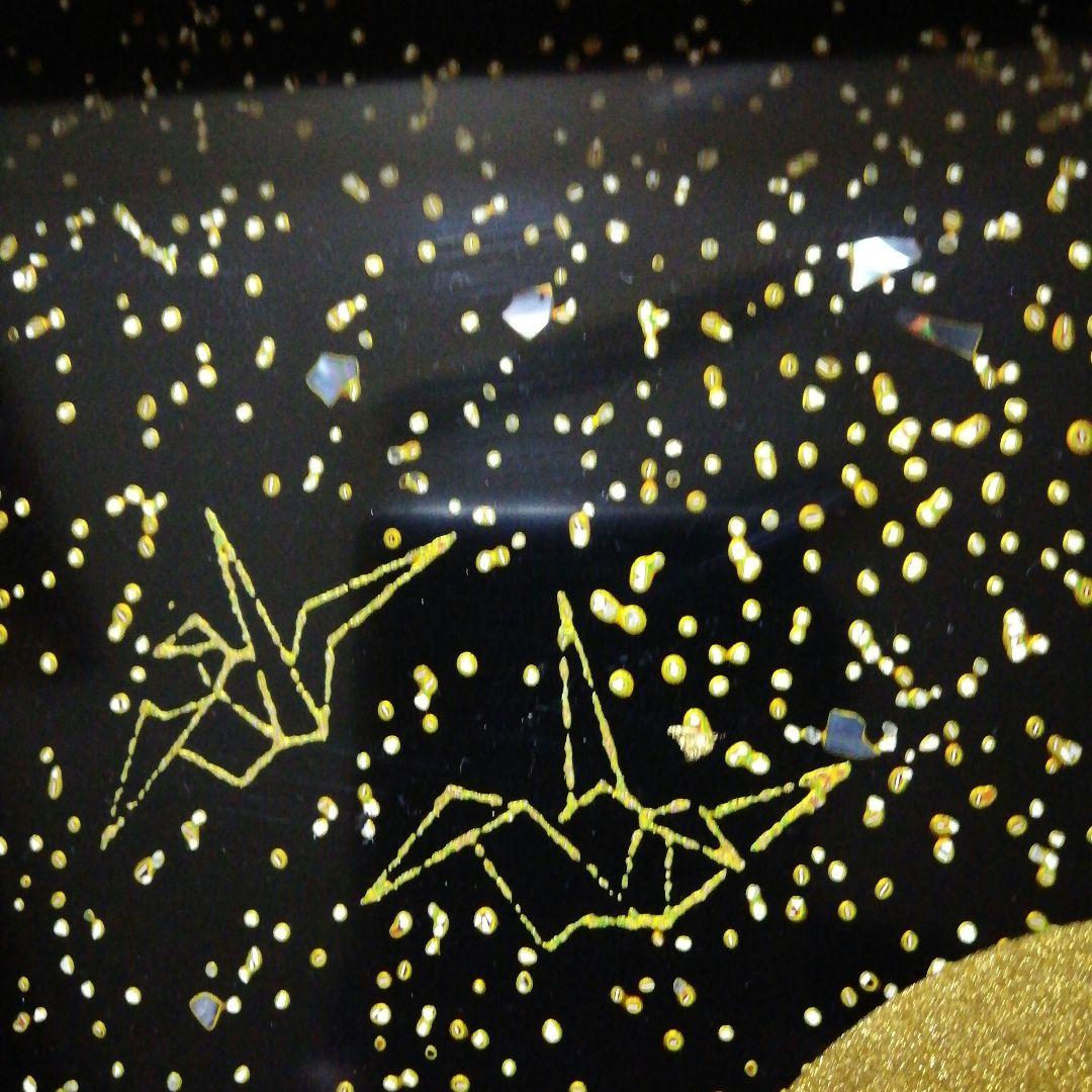 若狭塗　螺鈿細工　木製の大きな角盆　鶴　鳳凰　貝　漆器