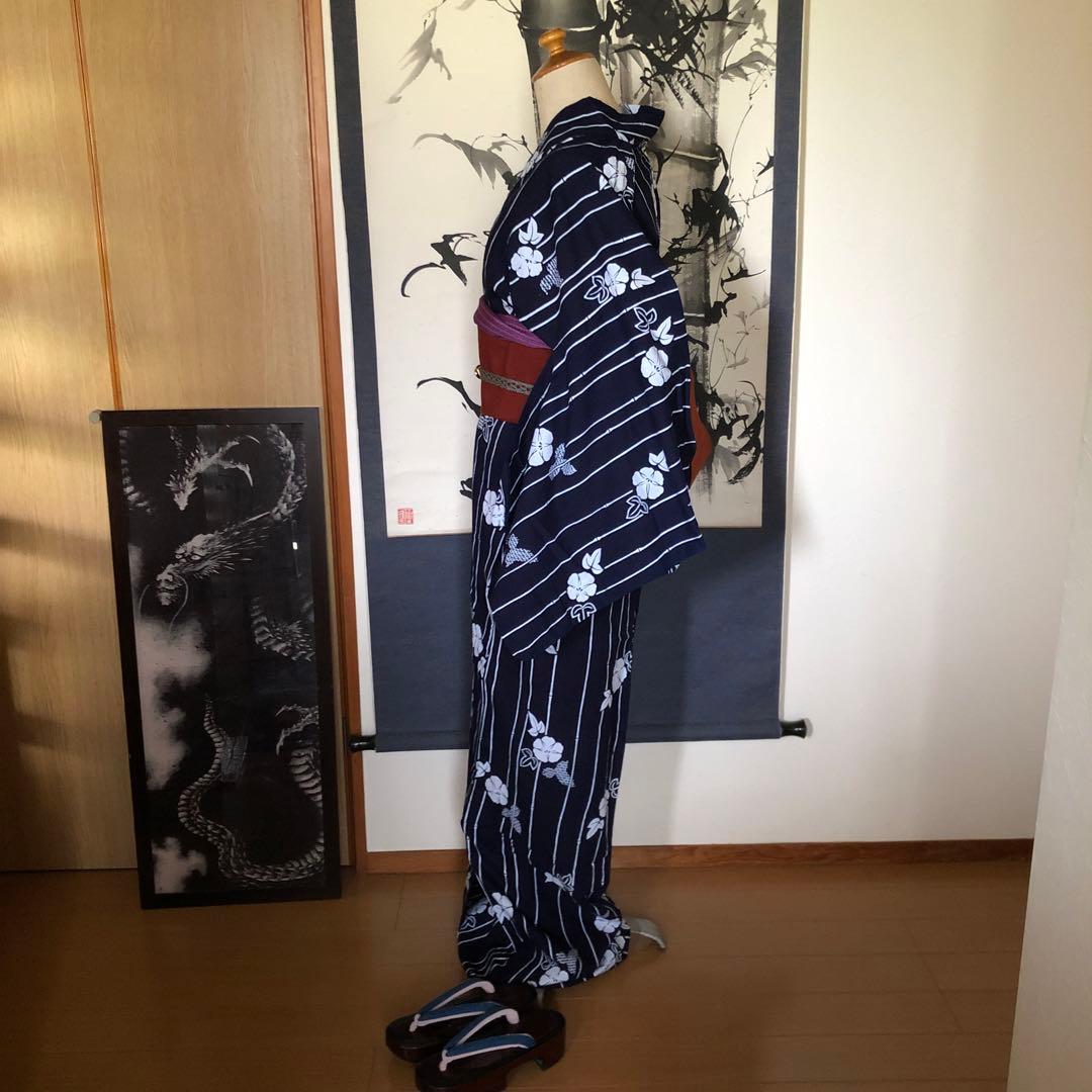 ☆にこ￼☆古風モダン＊朝顔と竹＊浴衣