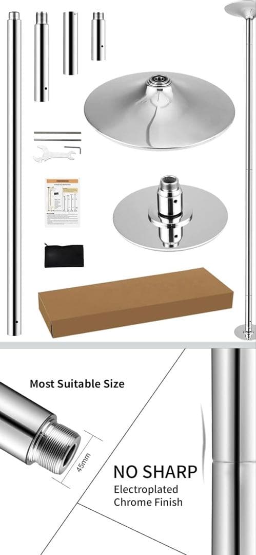 ポールダンス　練習用天井取り付け式ポール 2in1モード