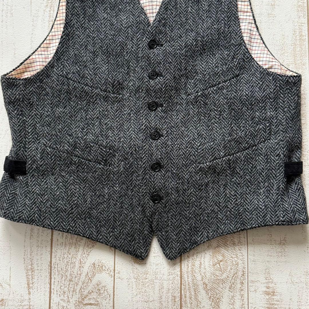 【ビームスプラス】ハリスツイード使用　ベスト　ヘリンボーンツイード