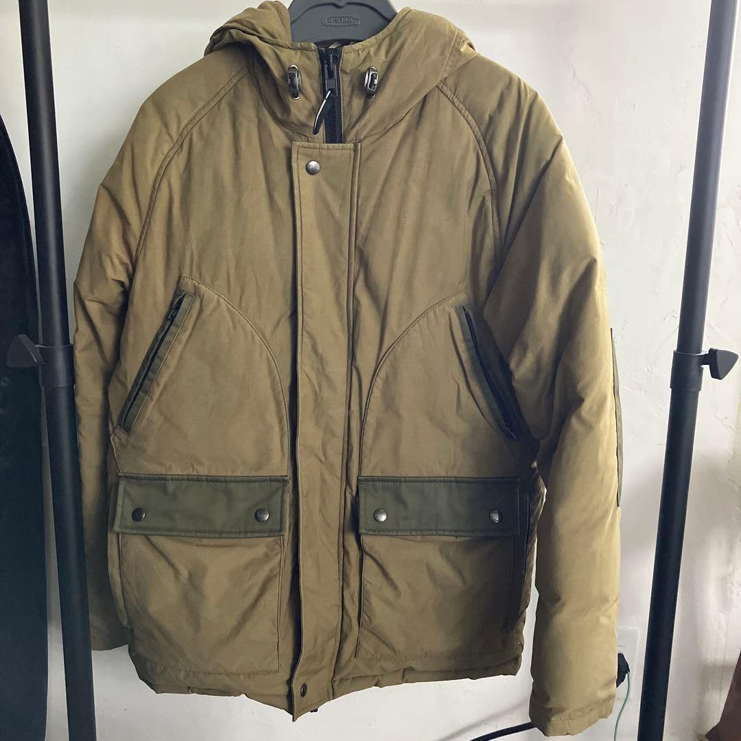 OSC CROSS フード付きダウンジャケット S/P オリーブグリーン