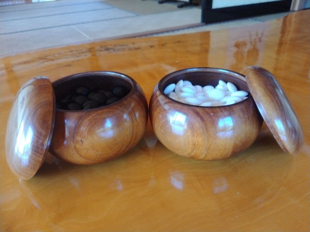 囲碁碁笥2個セット 木箱付き