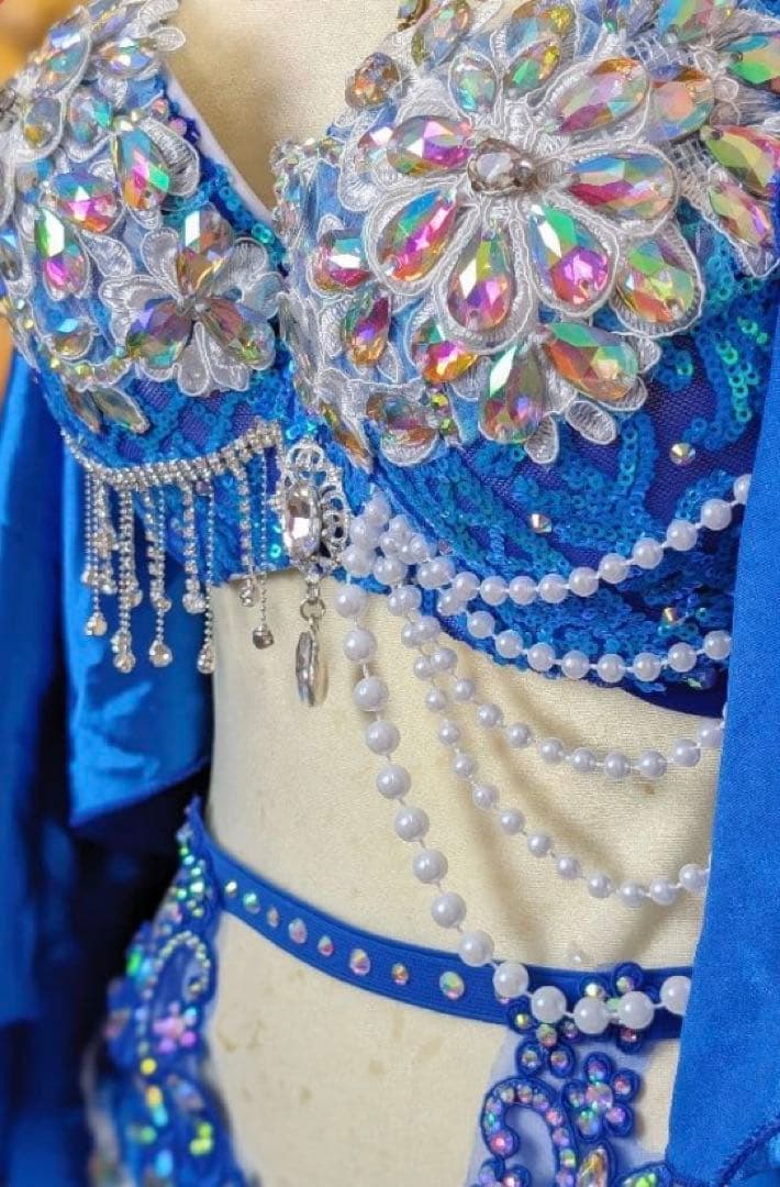 ベリーダンス 衣装 ブルー オリエンタル