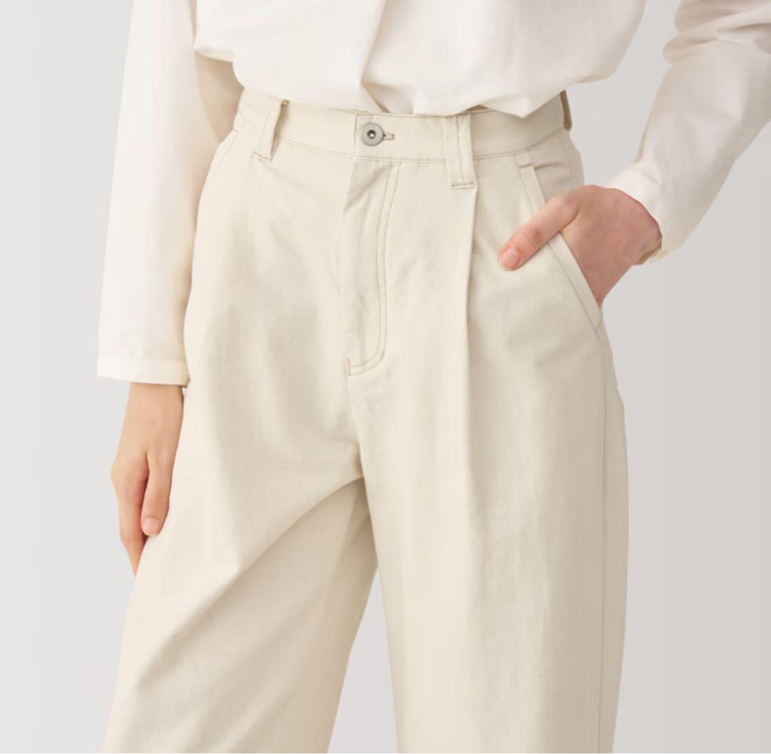 MUJI Labo 婦人　和紙混パンツ 婦人２４（６１ｃｍ）・生成