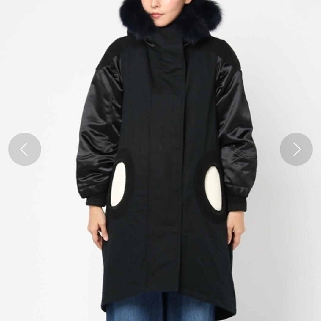 美品✨ツモリチサト アマモールモッズコート フォックスファー ライナー ブラック