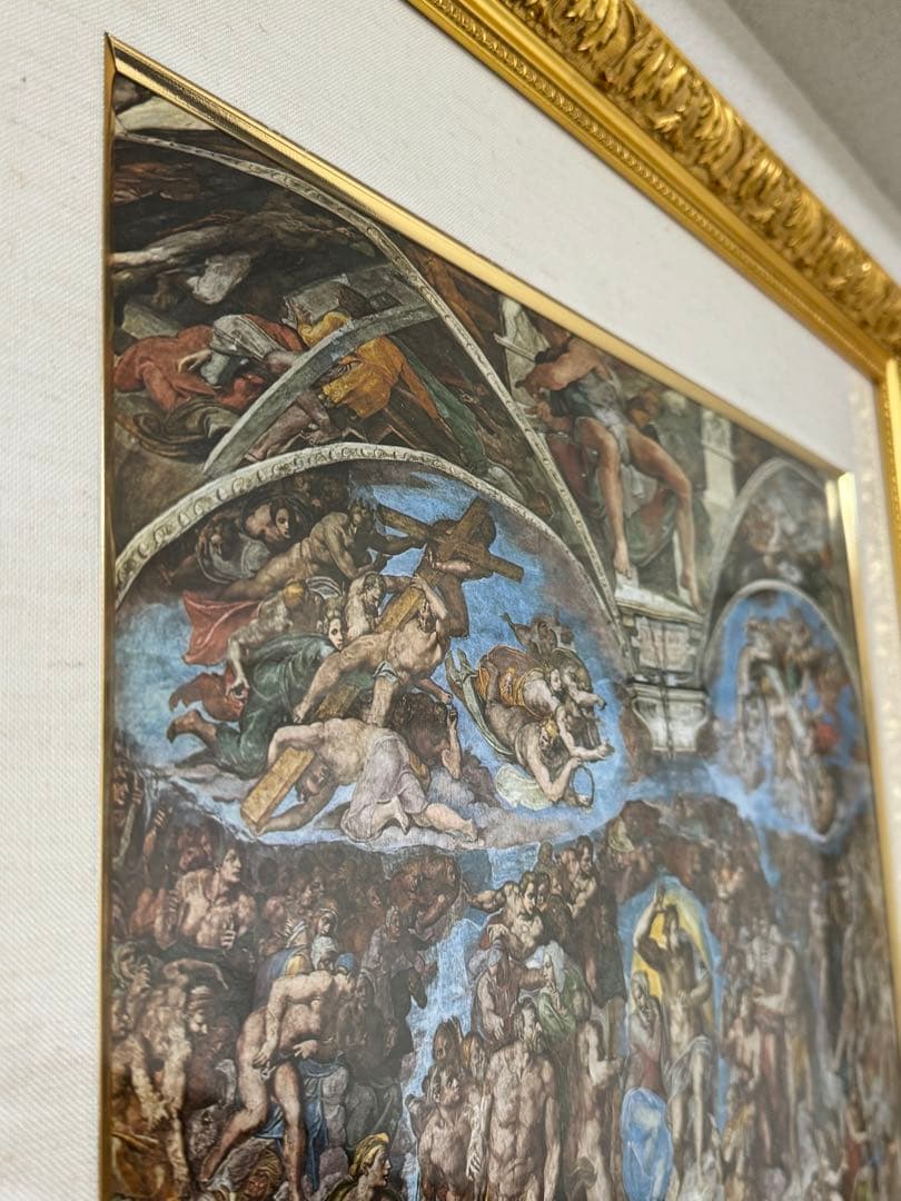 最後の審判　ミケランジェロ　ポスター　絵画　額縁　アート