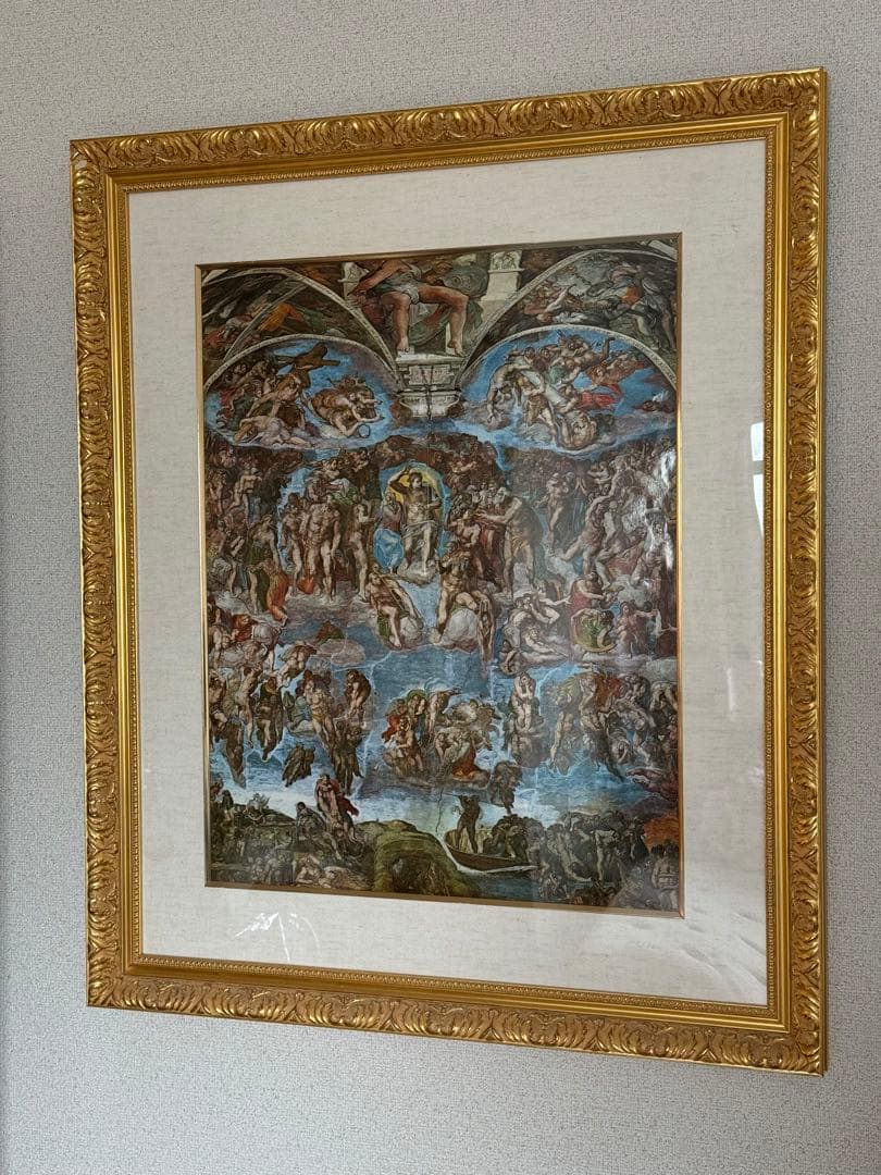 最後の審判　ミケランジェロ　ポスター　絵画　額縁　アート