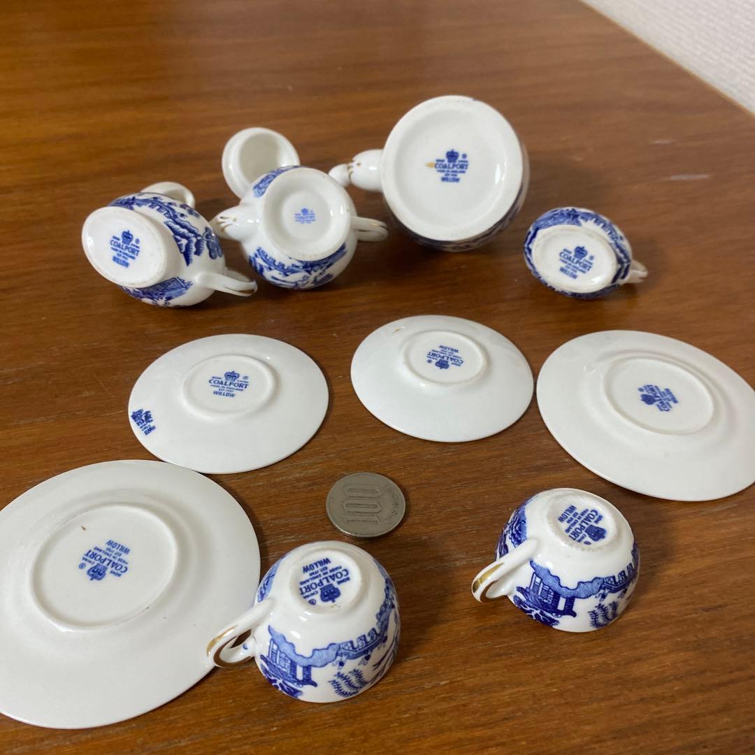 コールポート ブルー　ウィロー ミニチュア　コーヒーセット