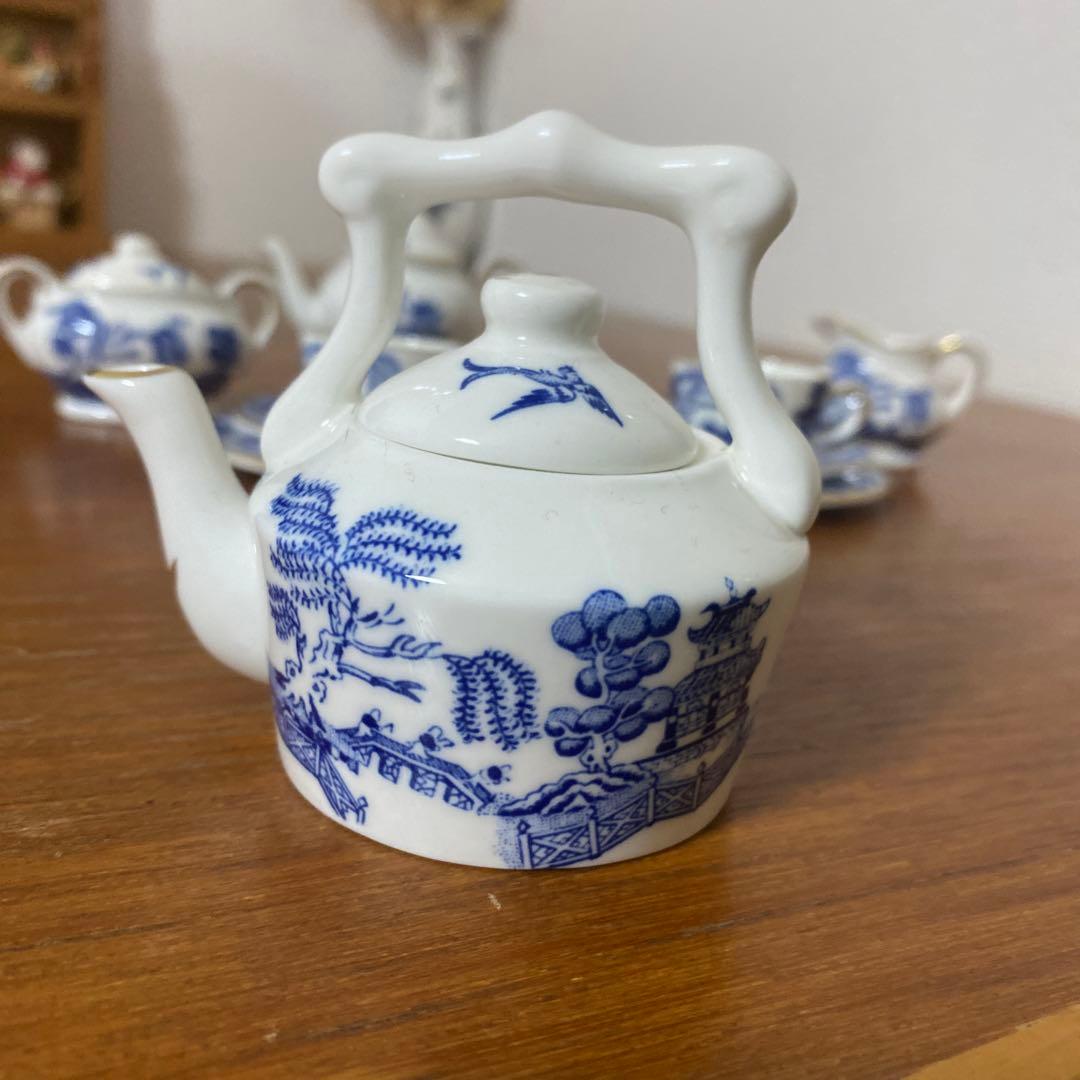 コールポート ブルー　ウィロー ミニチュア　コーヒーセット