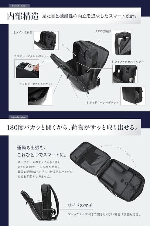 LS LASIEM ビジネスリュック メンズ 本革 撥水 15.6インチ