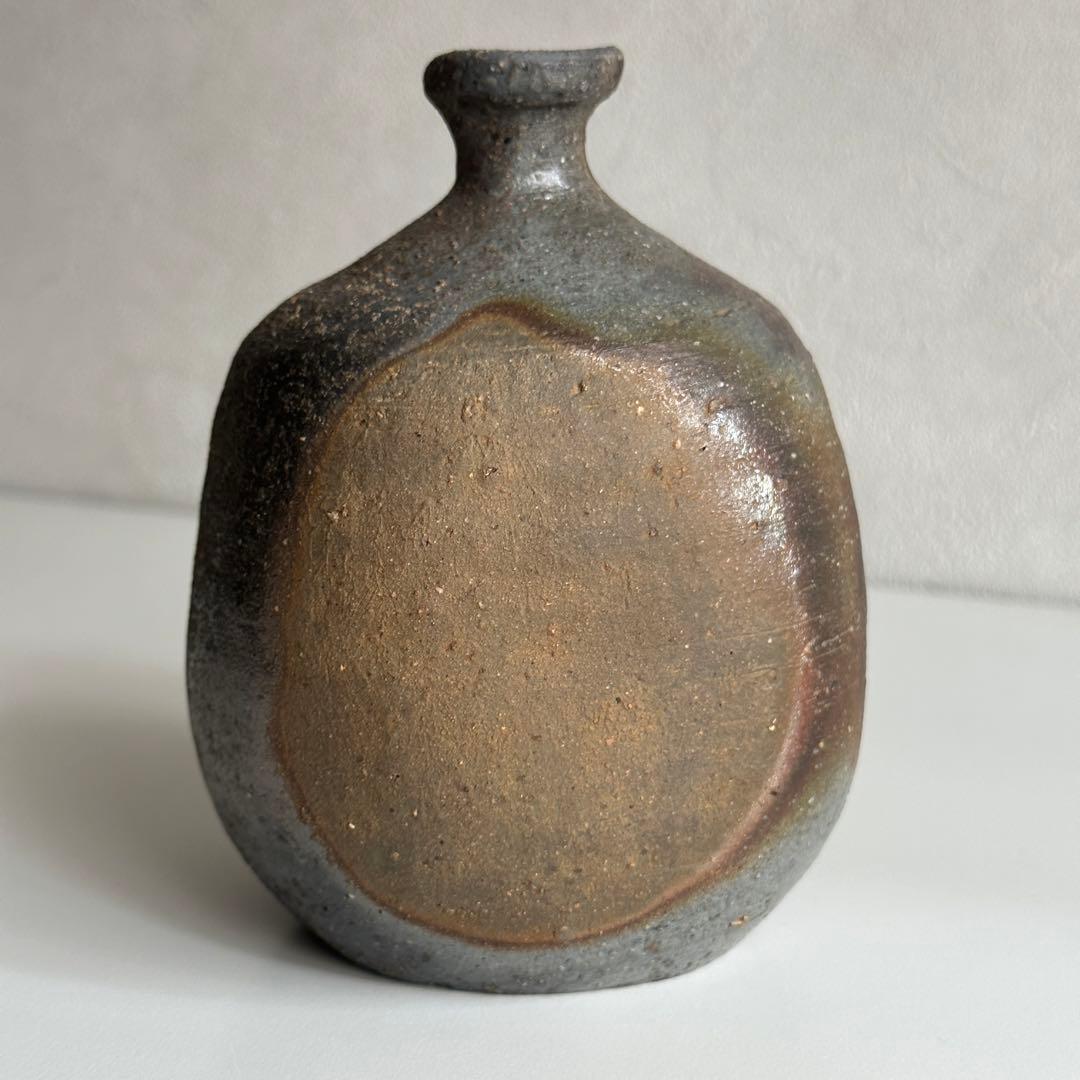 各見政峯 (政美) 備前 牡丹餅 徳利 共箱