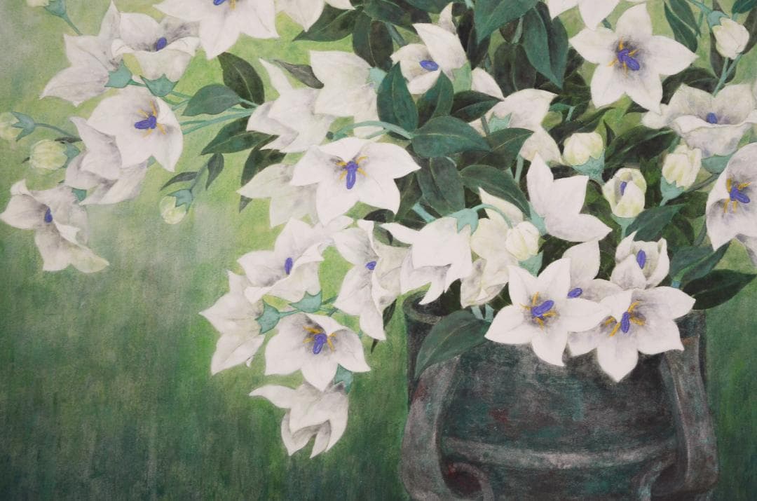 【作品名 「桔梗」 岩絵の具 日本画 】東山魁夷の流派