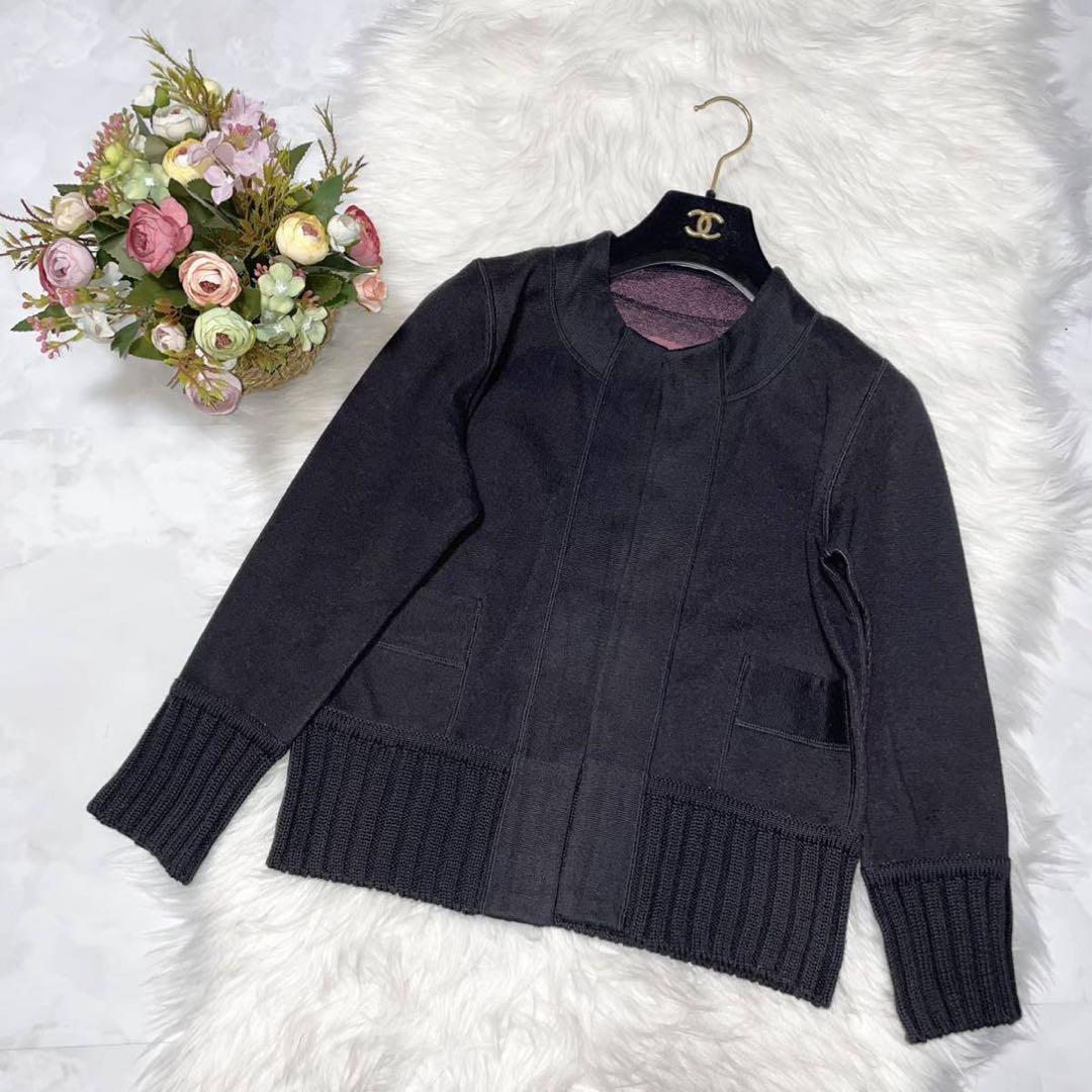 あーさん 本物 ルシアンぺラフィネ 背面スカル ニット カーディガン M