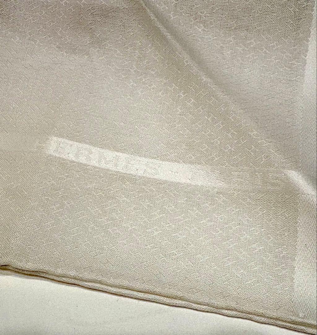 新品タグ付☆エルメス　ハンカチ　ロゴ　H模様　スカーフ　コットンスカーフ美品