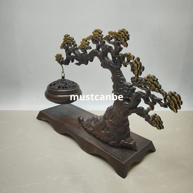 銅器 迎客松弔炉 薫香炉 装飾品 工芸品 置物