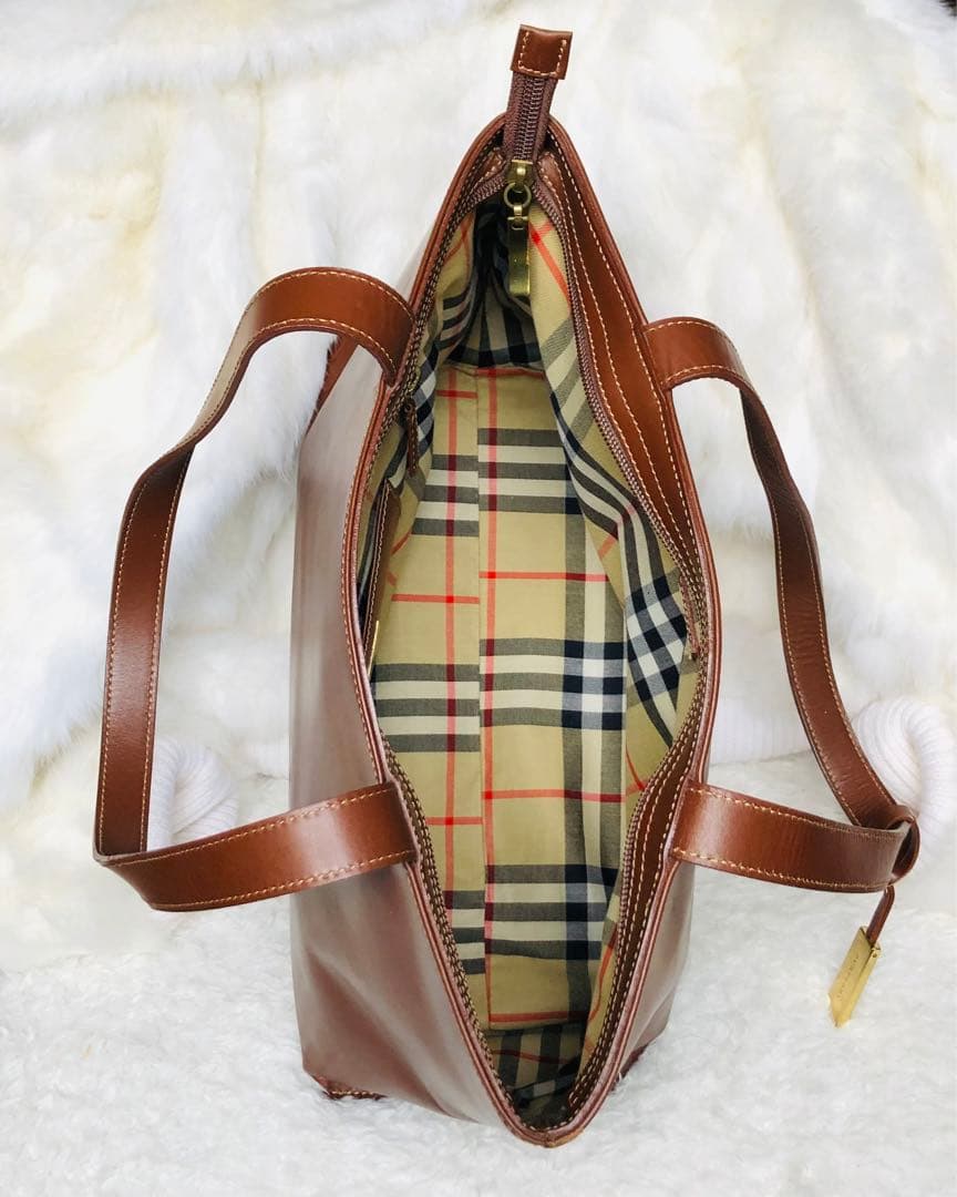 バーバリー バッグ ノバチェック ブラウン MADE IN ITALY