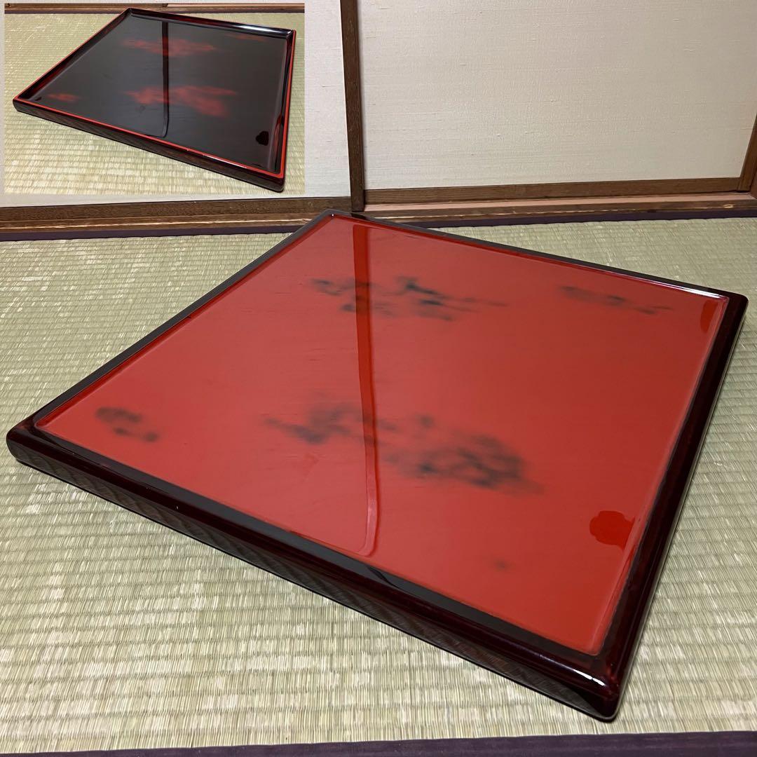 輪島塗 研き出し 木製 朱塗 天板 炬燵 こたつ 61cm角